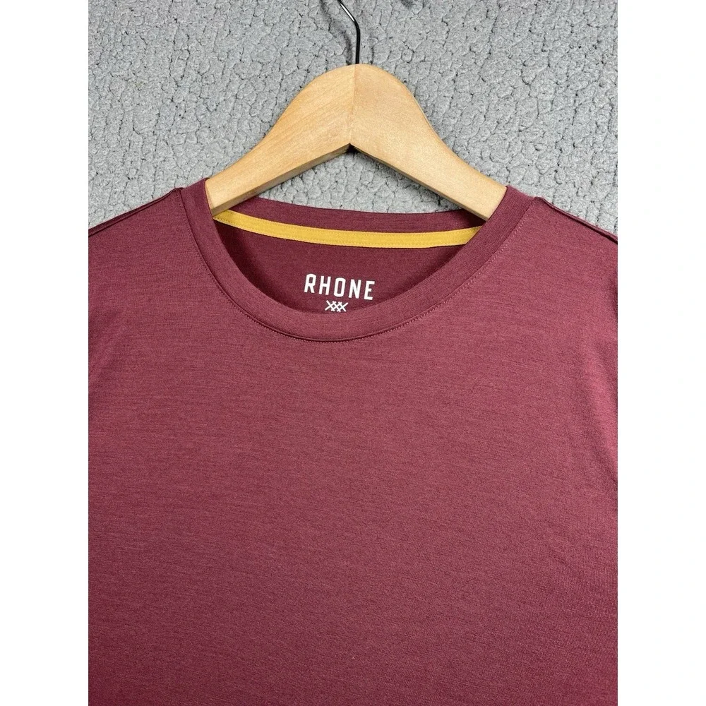 Rhone‎ Modino Wool Long Sleeve Tee Mens's Size S Tawny Port Red NWT